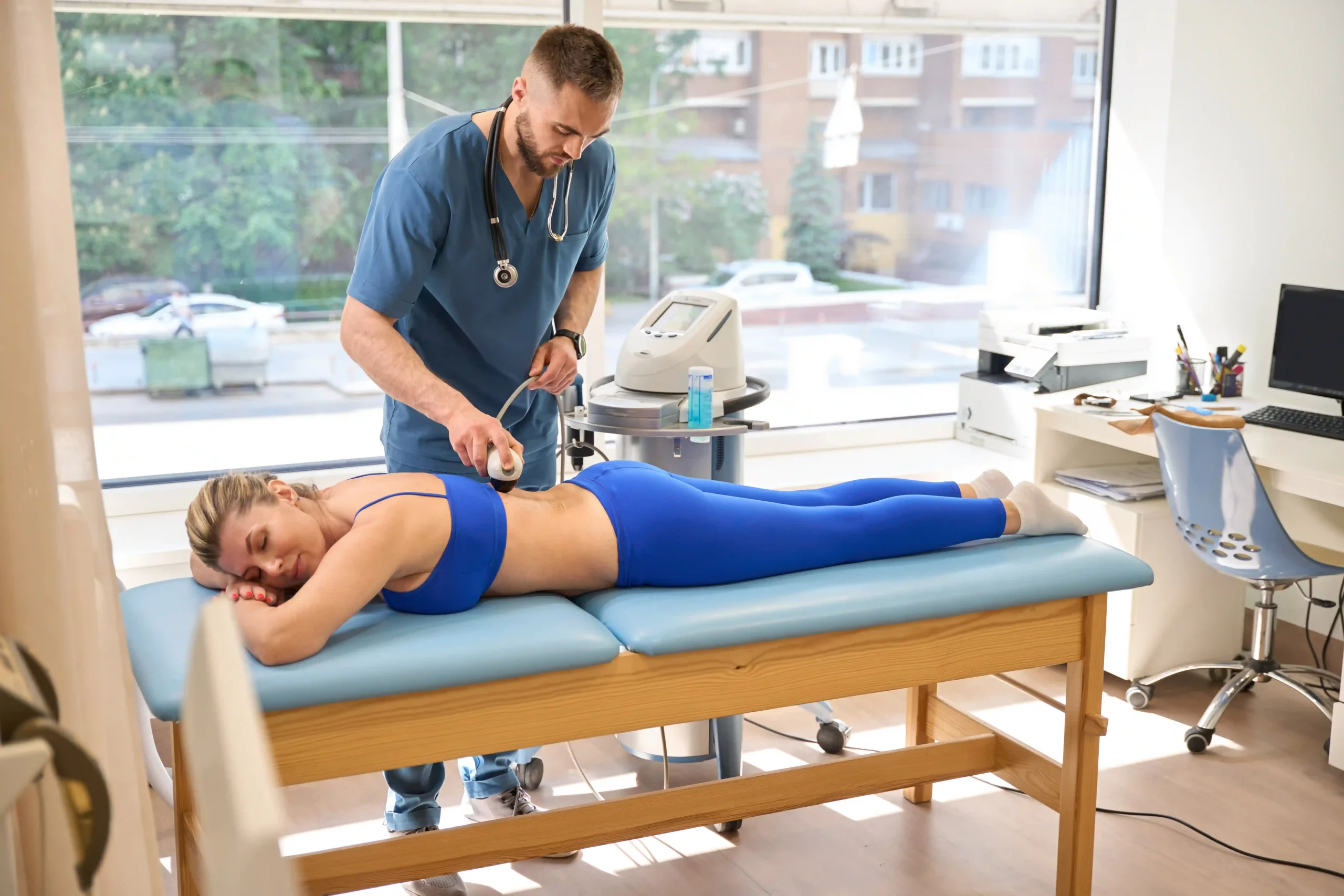 Shockwave therapy treatment for chronic back pain